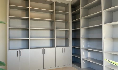 Bespoke Book Case Hinged Units Pearl Grey