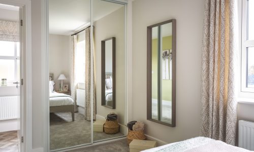 Traditional Bright White Plain Mirror 2 Door (3)